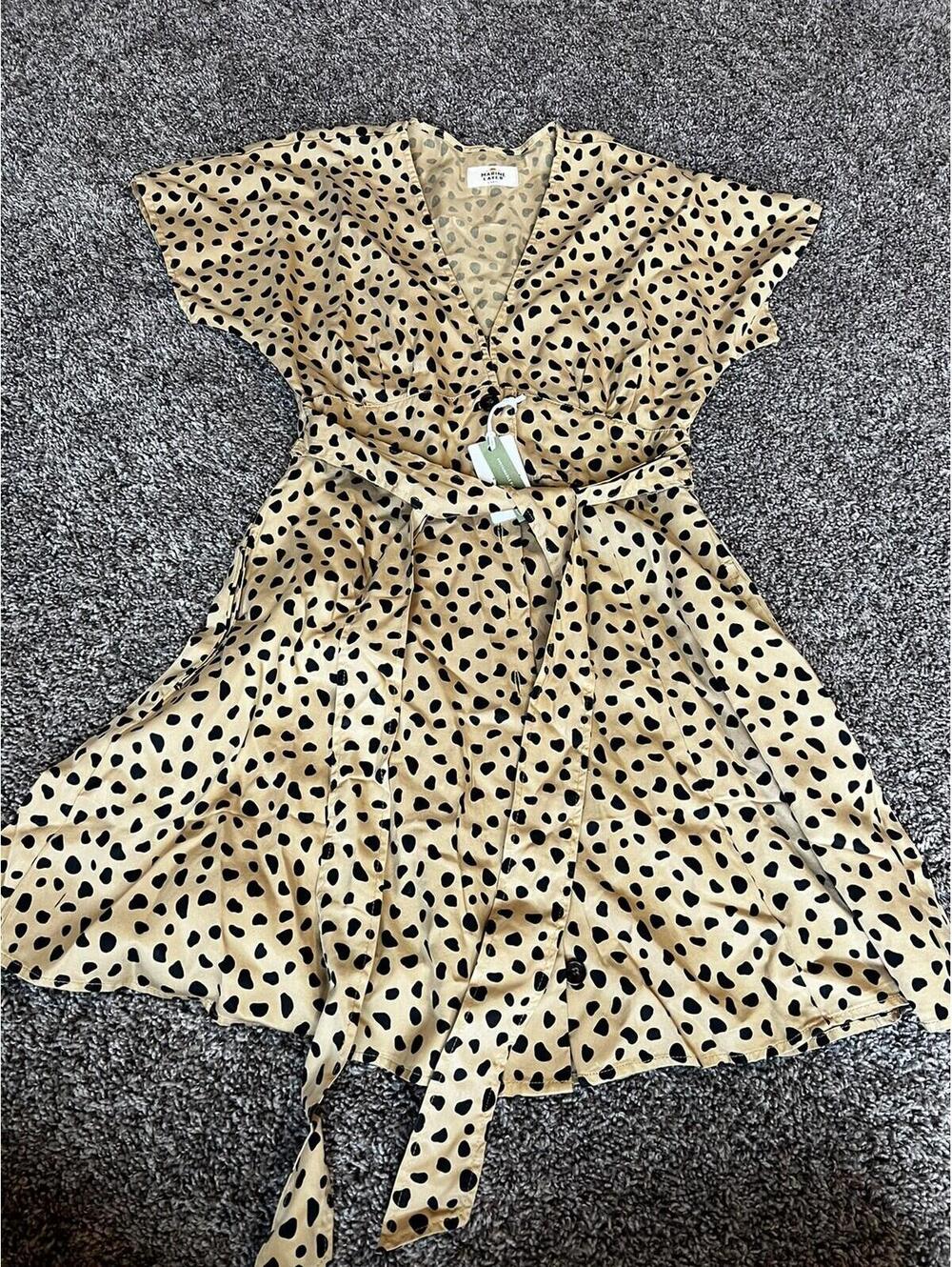 womens marine layer cheetah camila mini dress size XS $128